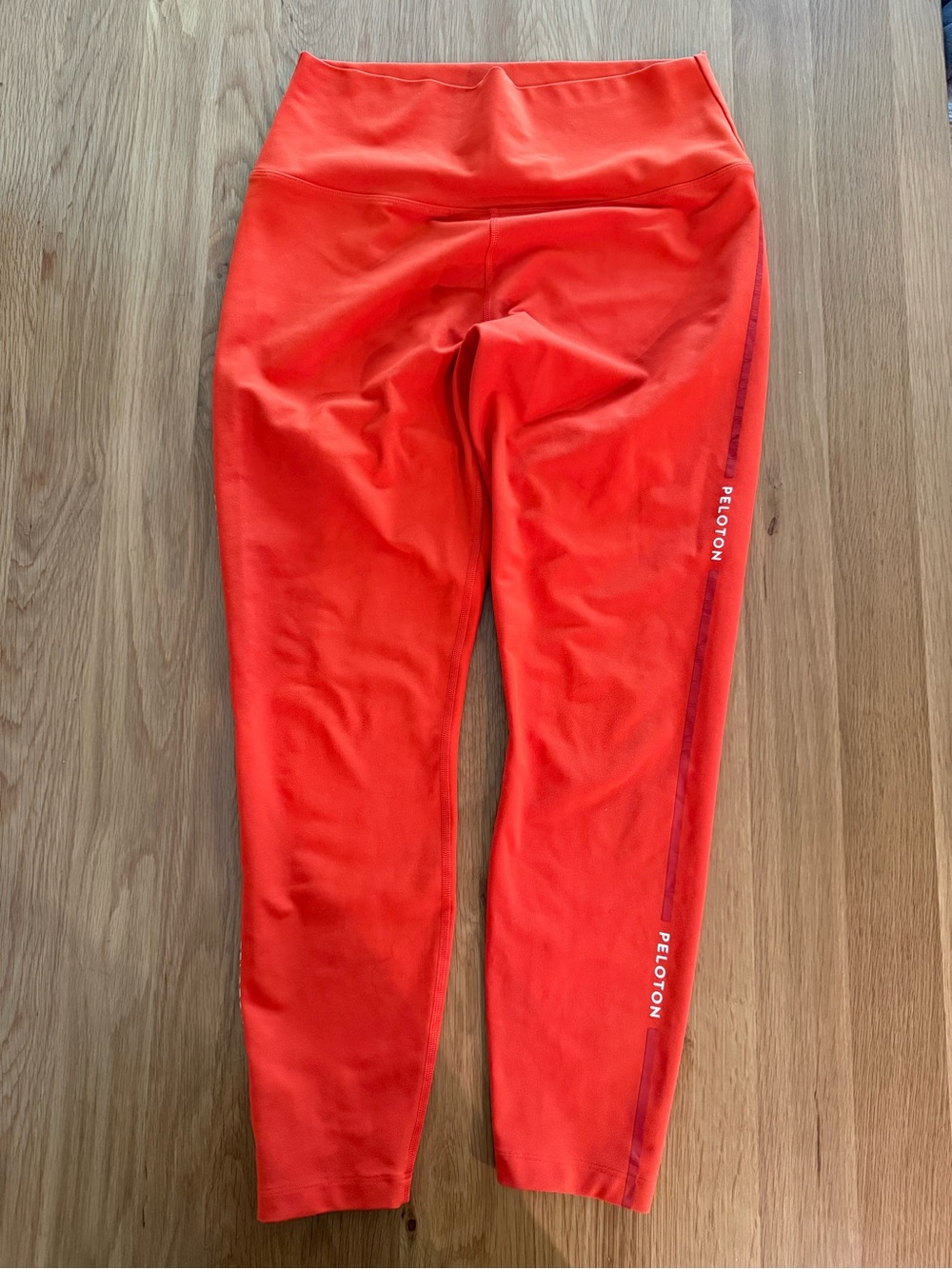 Peloton Red High-Rise Performance Leggings with Side Logo
